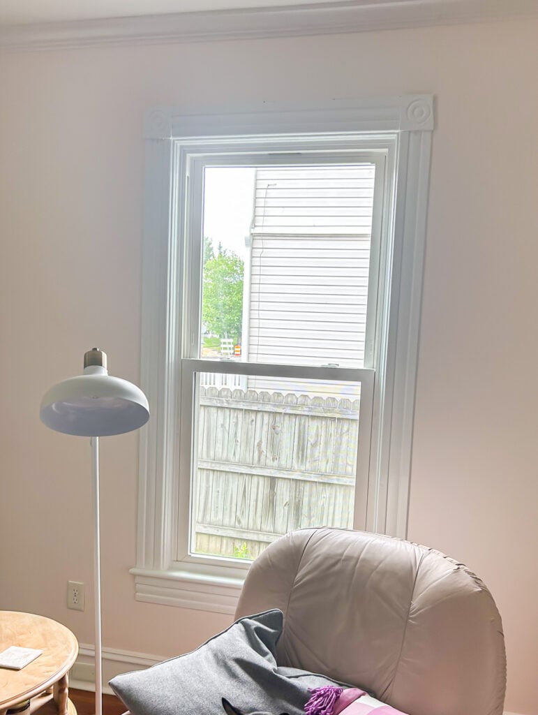 interior window before getting fitted with Twopages draperies.